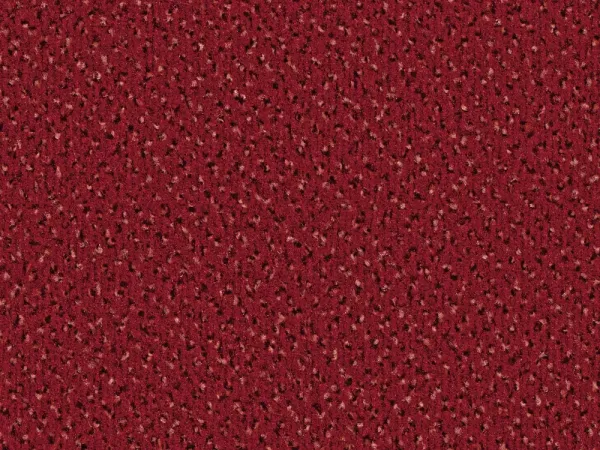 „Nahaufnahme des Vorwerk Alexis Teppichbodens in Rot – samtige Velours-Oberfläche mit dichter Struktur“